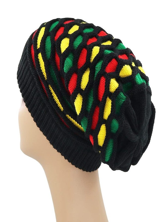 Bandelt Rasta Jamaica Beanie Reggae Hat Multi-Colour Slouchy Baggie Beanie Skullies Gorro Rasta Cap for Mens Womens - Image 3
